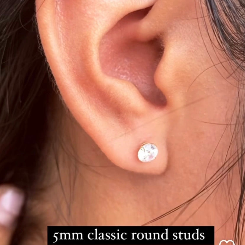 Classic Round Solid Gold Studs